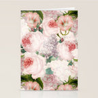 Vintage & Shabby Chic - Pastel Pink Botanical Summer Roses Garden Stationery Card Gallery Image 2