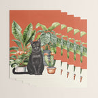 Black Cat And House Plants 3 Wrapping Paper Gallery Image 3