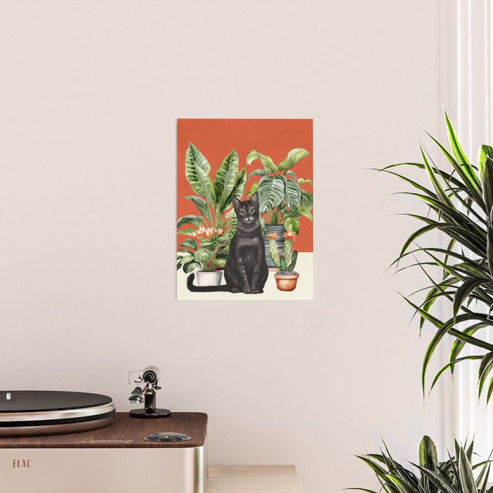 Black Cat And House Plants 3 Poster Gallery Image 2