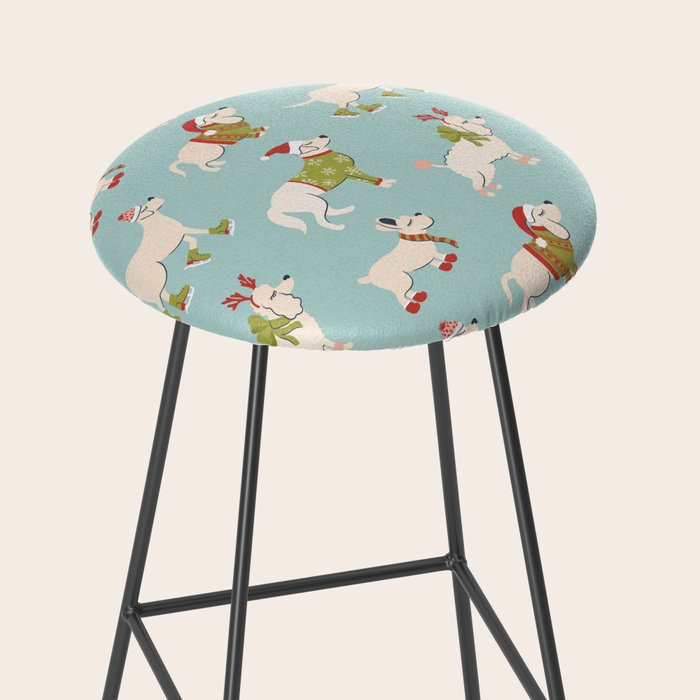 Retro Christmas - Winter Dogs Stool Gallery Image 2