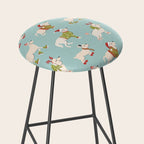Retro Christmas - Winter Dogs Stool Gallery Image 2