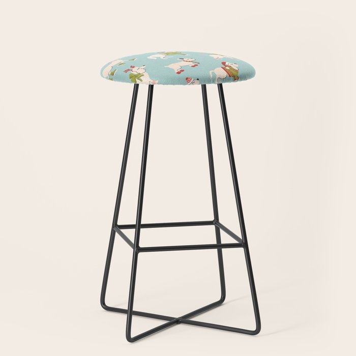 Retro Christmas - Winter Dogs Stool Gallery Image 1