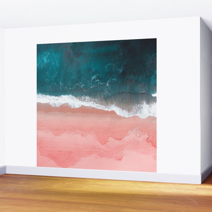 Turquoise Sea Pastel Beach III Wall Mural Gallery Image 2