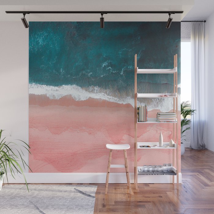 Turquoise Sea Pastel Beach III Wall Mural Gallery Image 1
