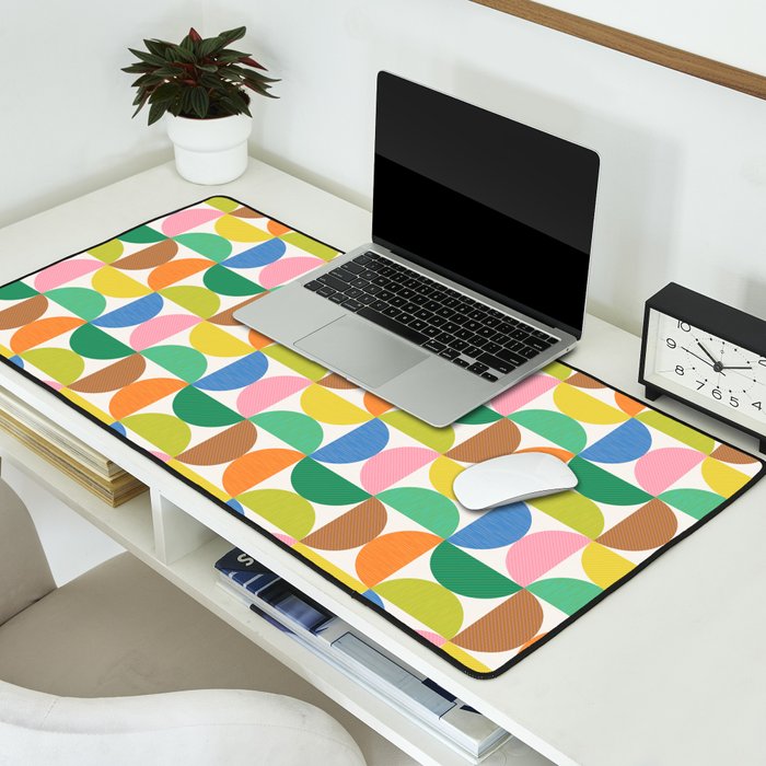 Mid Century Modern Shapes - Multi Color Desk Mat Gallery Image 2