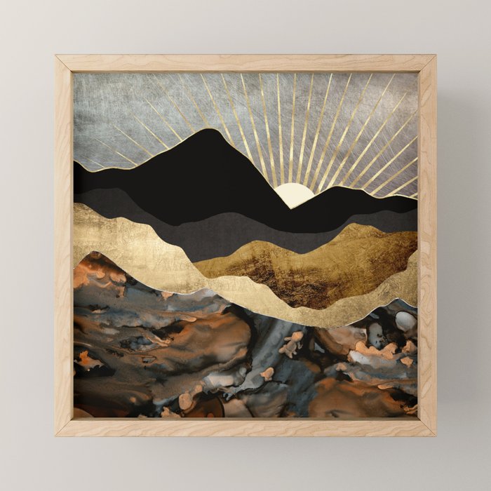 Copper and Gold Mountains Mini Art Print Gallery Image 1