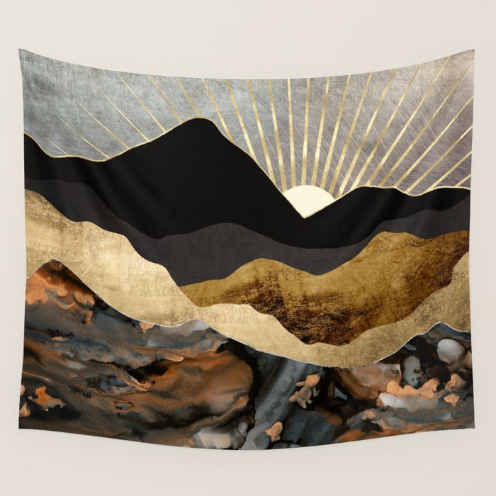 Copper and Gold Mountains Wall Tapestry Gallery Image 4