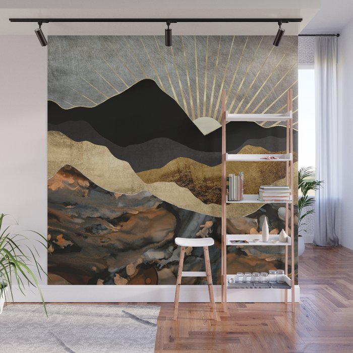 Copper and Gold Mountains Wall Mural Gallery Image 1