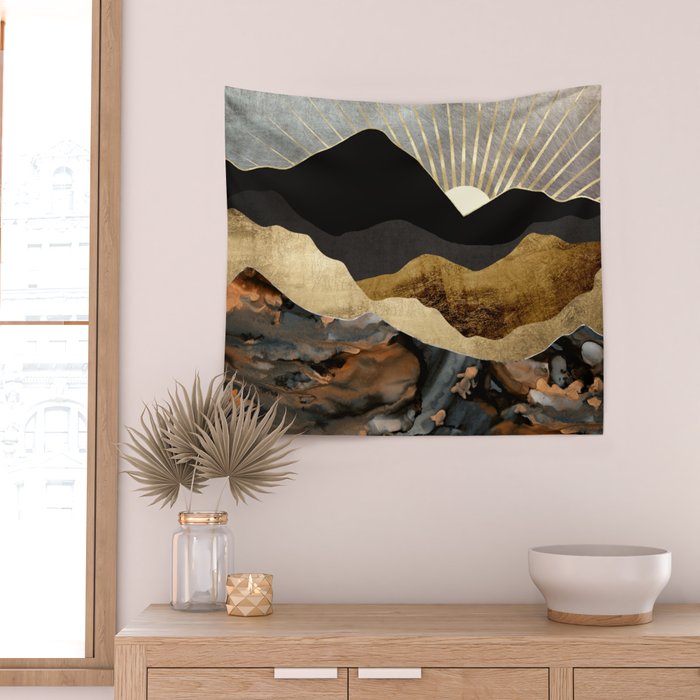Copper and Gold Mountains Wall Tapestry Gallery Image 2