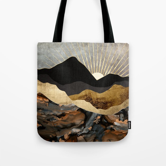 Copper and Gold Mountains Tote Bag Gallery Image 1
