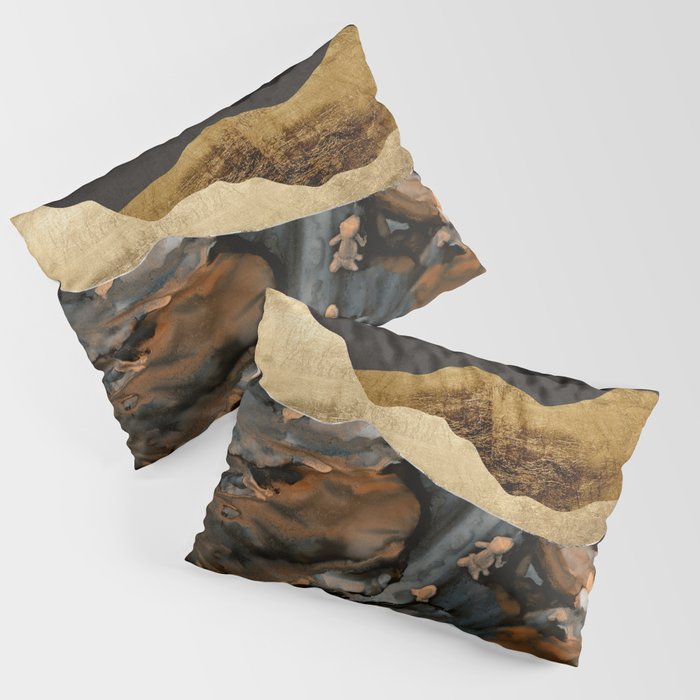 Copper and Gold Mountains Pillow Sham Gallery Image 3