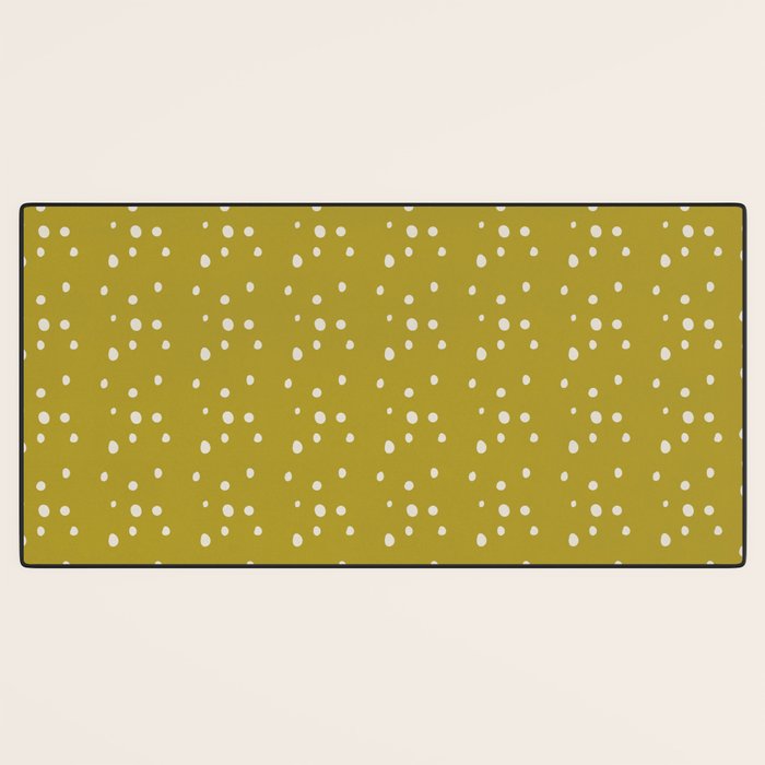 Chartreuse Snow Dots Desk Mat Gallery Image 3