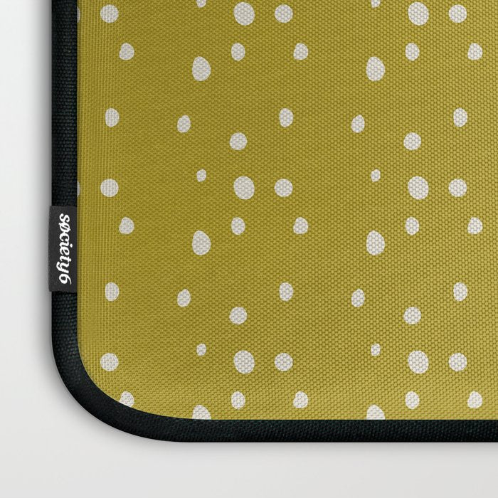 Chartreuse Snow Dots Laptop Sleeve Gallery Image 3