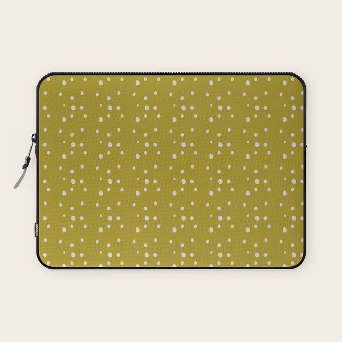 Chartreuse Snow Dots Laptop Sleeve Gallery Image 1