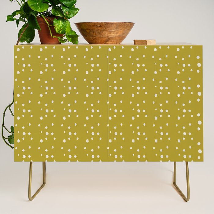 Chartreuse Snow Dots Credenza Gallery Image 1