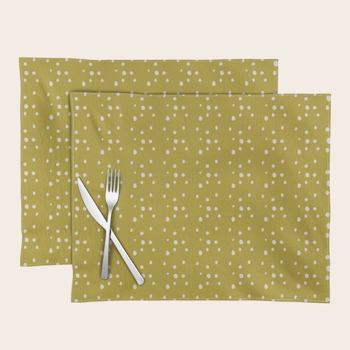 Chartreuse Snow Dots Placemat Gallery Image 1