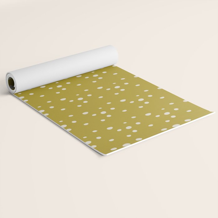 Chartreuse Snow Dots Yoga Mat Gallery Image 2