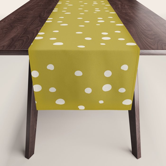 Chartreuse Snow Dots Table Runner Gallery Image 1