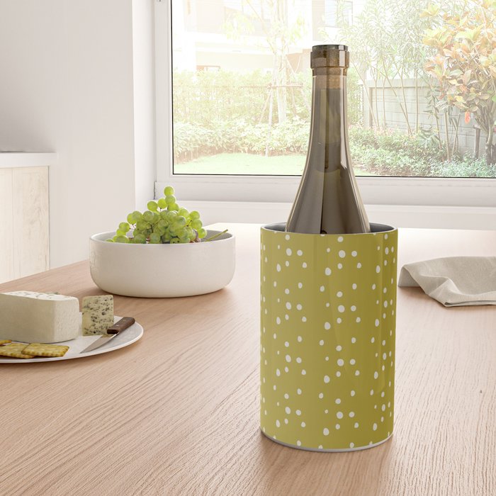 Chartreuse Snow Dots Wine Chiller Gallery Image 4