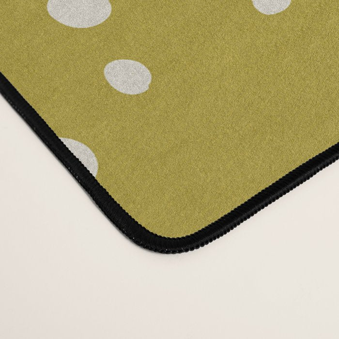 Chartreuse Snow Dots Desk Mat Gallery Image 4