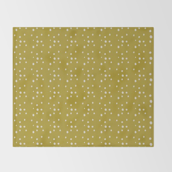 Chartreuse Snow Dots Throw Blanket Gallery Image 2
