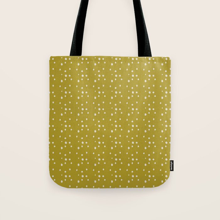 Chartreuse Snow Dots Tote Bag Gallery Image 1