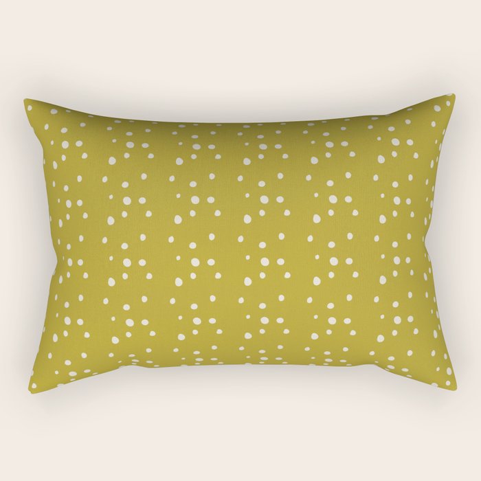 Chartreuse Snow Dots Rectangular Pillow Gallery Image 2