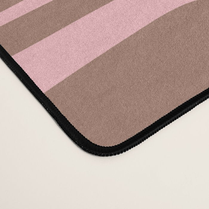 Mid Century Modern Piquet Abstract Multi Geometric Pattern in Mocha Brown and Light Pink Desk Mat Gallery Image 4