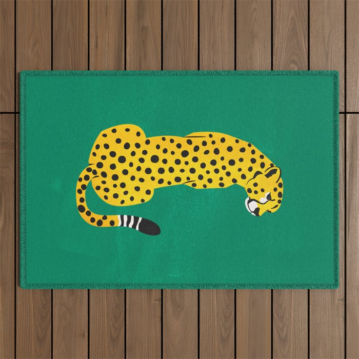 The Stare: Golden Cheetah Edition Outdoor Rug Gallery Image 1