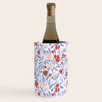 Blue and Orange vibrant bold flowers Wine Chiller Gallery Image 2