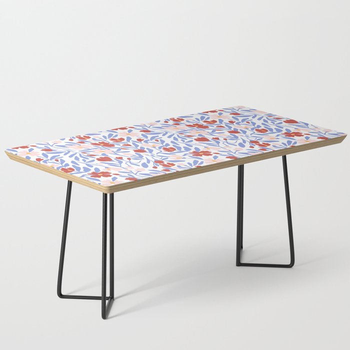 Blue and Orange vibrant bold flowers Coffee Table Gallery Image 1