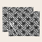 Black and white checkered love heart pattern Placemat Gallery Image 1