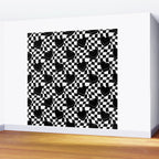 Black and white checkered love heart pattern Wall Mural Gallery Image 2