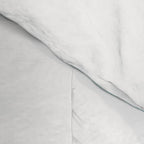Retro Liquid Swirl Abstract Pattern in Soft Light Teal Blue and White Comforter Gallery Image 4