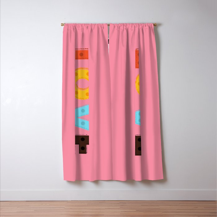 Happy LOVE - typography Window Curtain Gallery Image 3