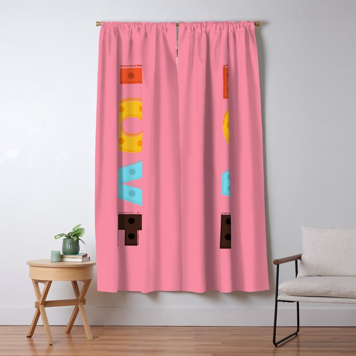 Happy LOVE - typography Window Curtain Gallery Image 5