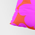 Pink Retro Flowers Orange Red Background #decor #society6 #buyart Pillow Sham Gallery Image 4