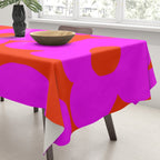 Pink Retro Flowers Orange Red Background #decor #society6 #buyart Tablecloth Gallery Image 3