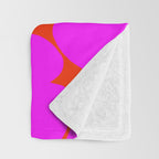 Pink Retro Flowers Orange Red Background #decor #society6 #buyart Throw Blanket Gallery Image 3