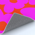 Pink Retro Flowers Orange Red Background #decor #society6 #buyart Rug Gallery Image 4