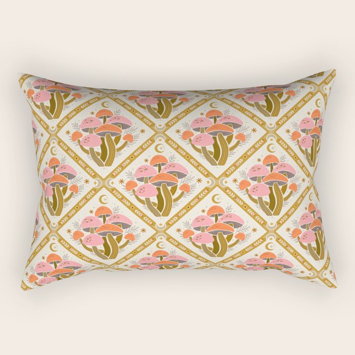 Mushrooms and Moons - Light Rectangular Pillow Gallery Image 1