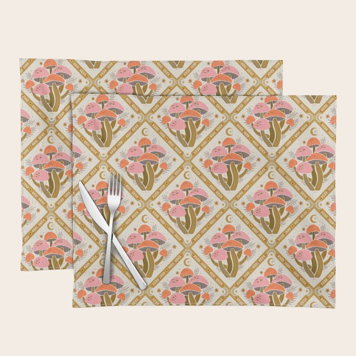 Mushrooms and Moons - Light Placemat Gallery Image 1