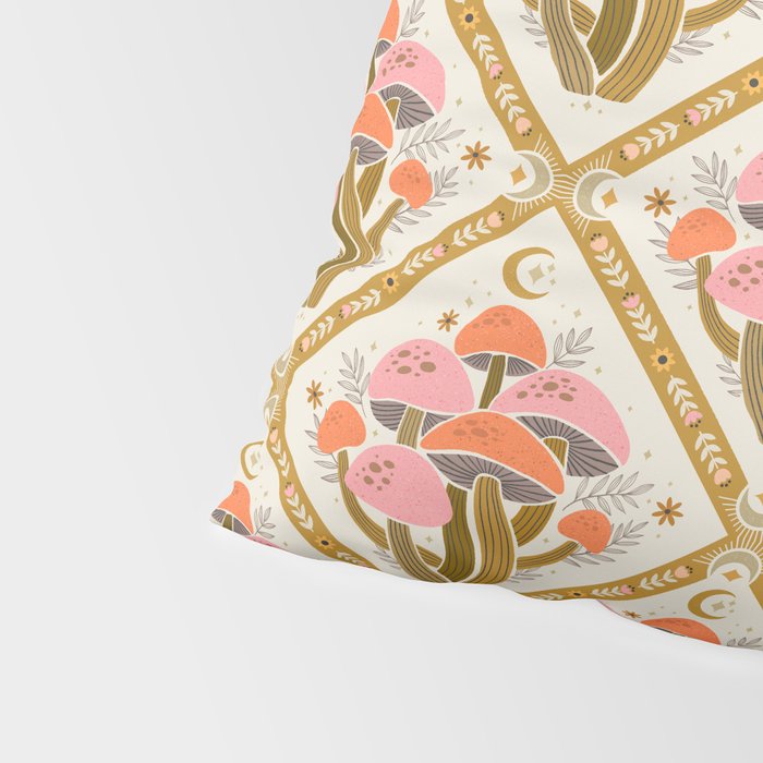 Mushrooms and Moons - Light Pillow Sham Gallery Image 4