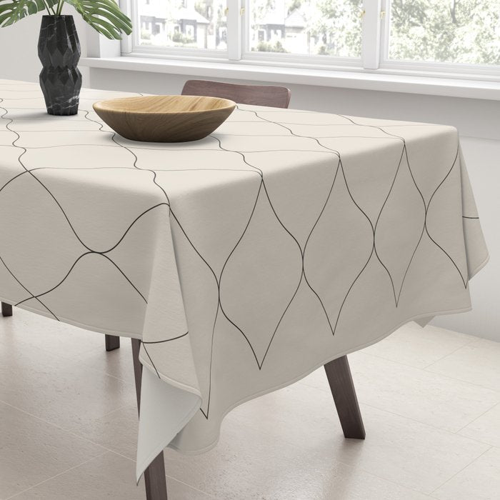 Alva Line Pattern - Smoke Tablecloth Gallery Image 3