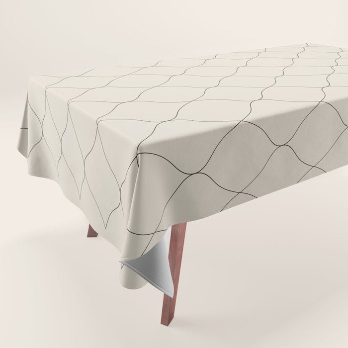 Alva Line Pattern - Smoke Tablecloth Gallery Image 1