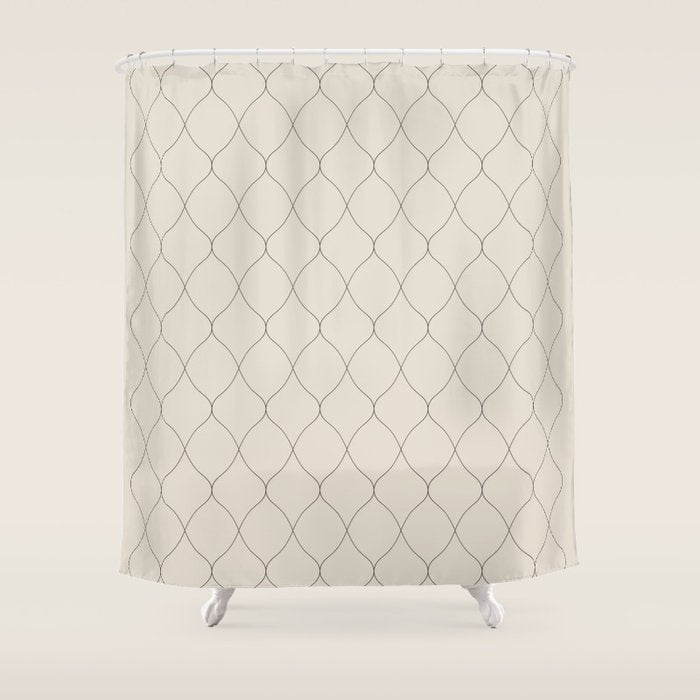 Alva Line Pattern - Smoke Shower Curtain Gallery Image 1