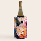 Splashes of Pink and Navy Flowery Art Wine Chiller Gallery Image 1
