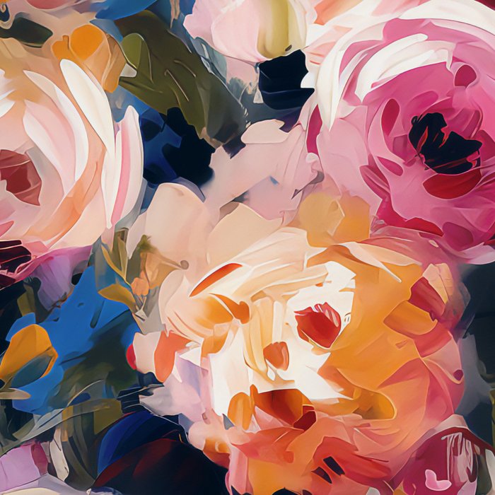 Splashes of Pink and Navy Flowery Art Coffee Mug Gallery Image 2