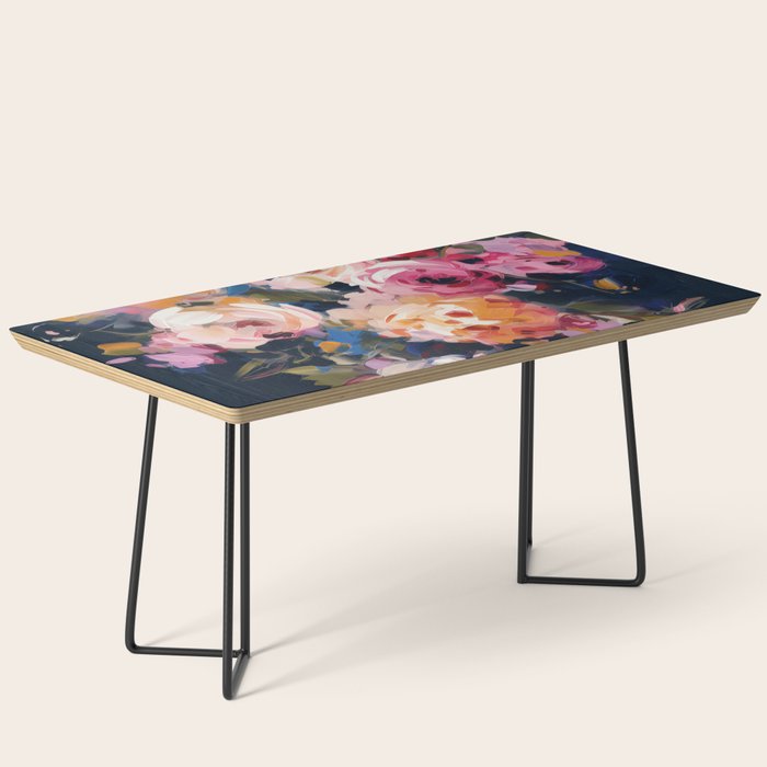 Splashes of Pink and Navy Flowery Art Coffee Table Gallery Image 1