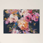 Splashes of Pink and Navy Flowery Art Welcome Mat Gallery Image 1